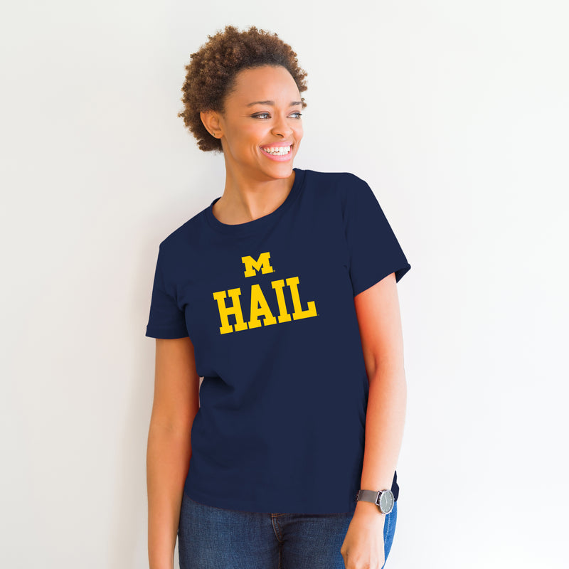 Michigan Block M Hail T-Shirt - Navy