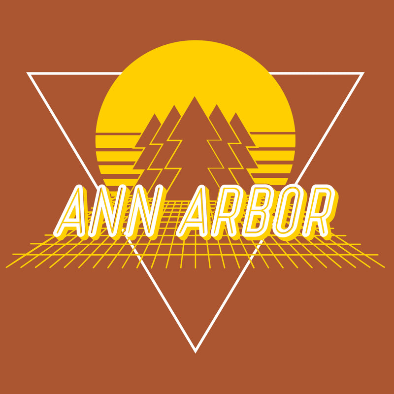 Ann Arbor Vaporwave Triangle Sponge Fleece Hoodie - Autumn