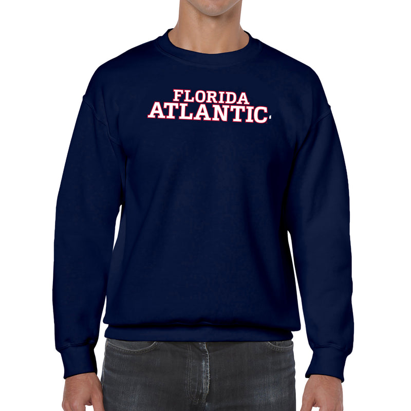 Florida Atlantic University Owls Basic Block Crewneck Sweatshirt - Navy