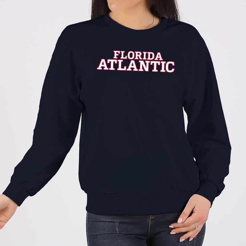 Florida Atlantic University Owls Basic Block Crewneck Sweatshirt - Navy