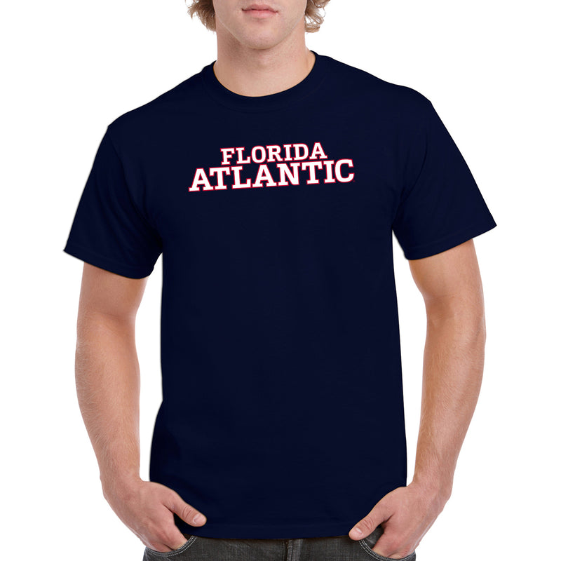Florida Atlantic University Owls Basic Block Short Sleeve T Shirt - Navy