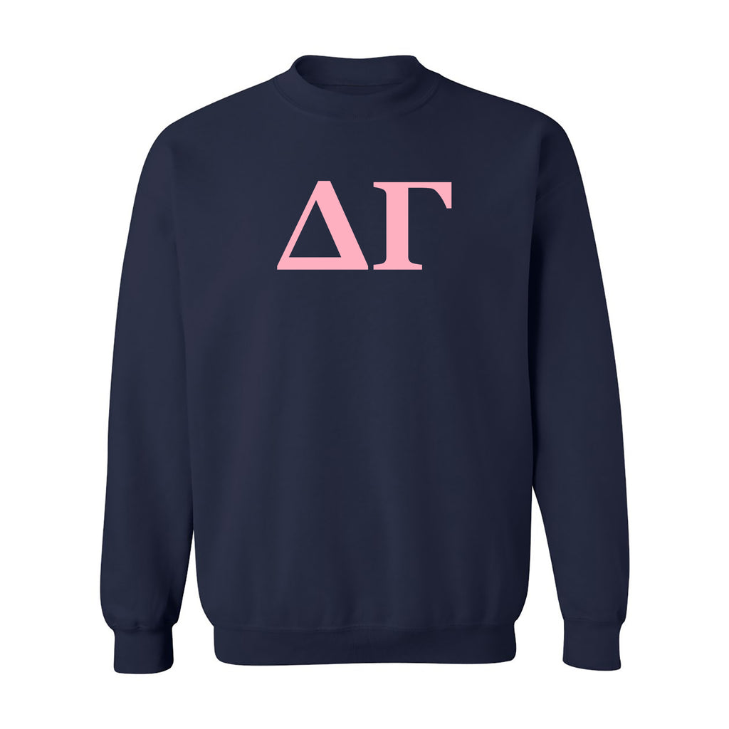 Delta Gamma Greek Letter Block Crewneck Sweatshirt Navy