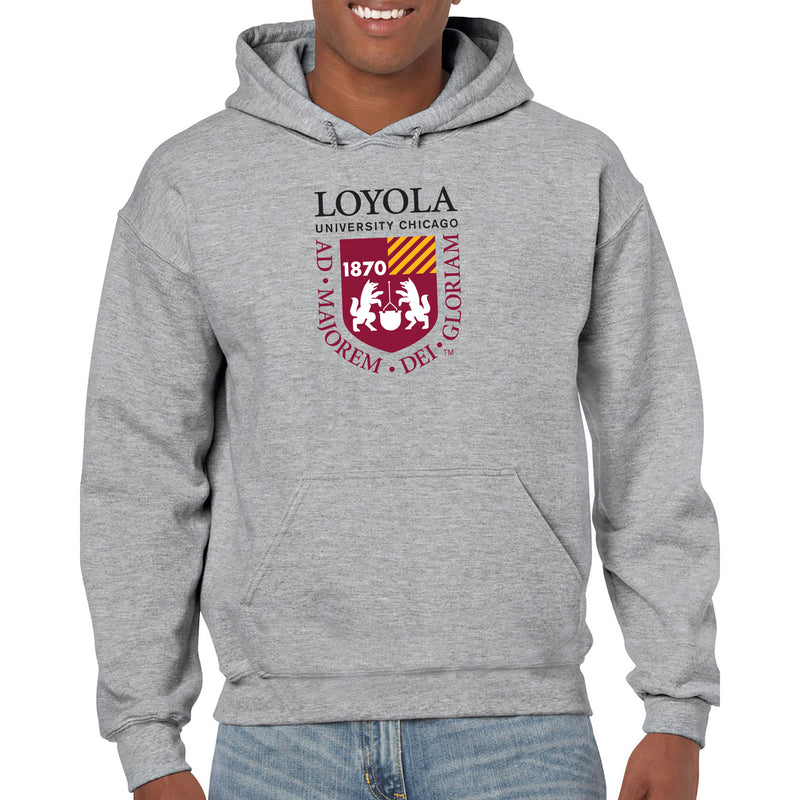 Loyola University Chicago Ramblers Institutional Logo Hoodie - Sport Grey