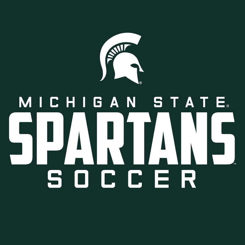 Michigan State University Spartans Mascot Wordmark Soccer Short Sleeve T Shirt - Forest