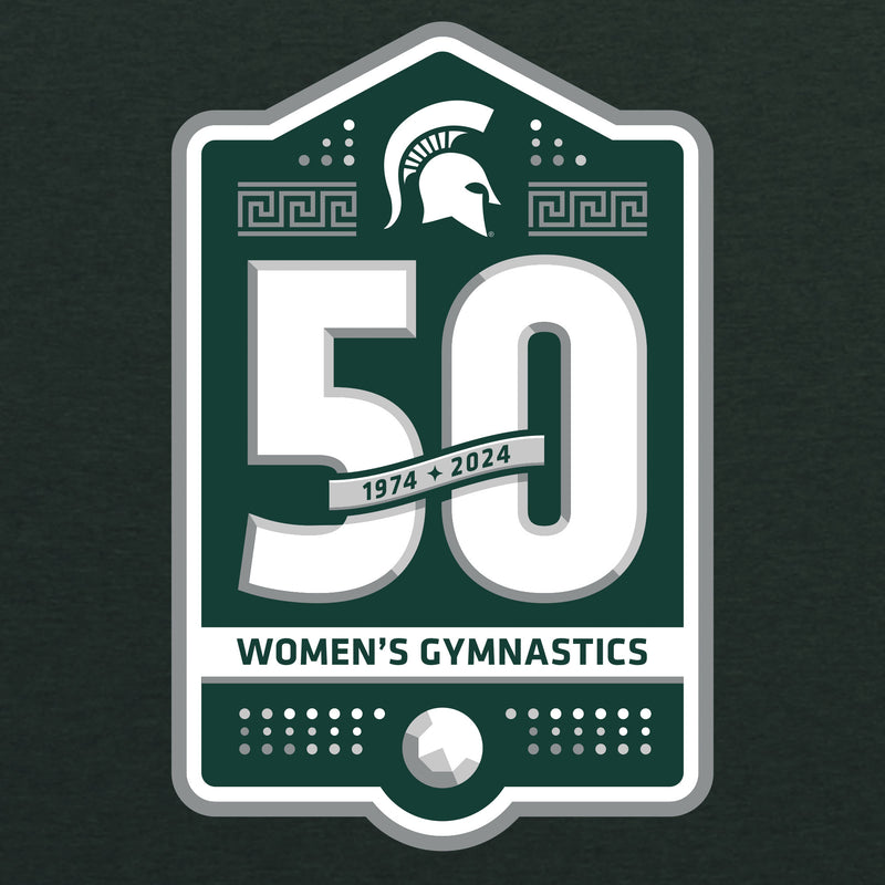MSU Women's Gymnastics 50th Anniversary NLA Triblend T-Shirt - Black Forest