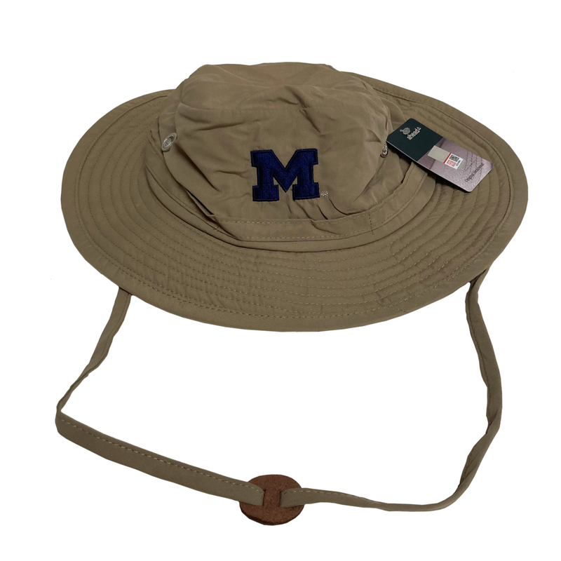 Michigan Sun Outdoors Hat w/Navy Block M - Khaki