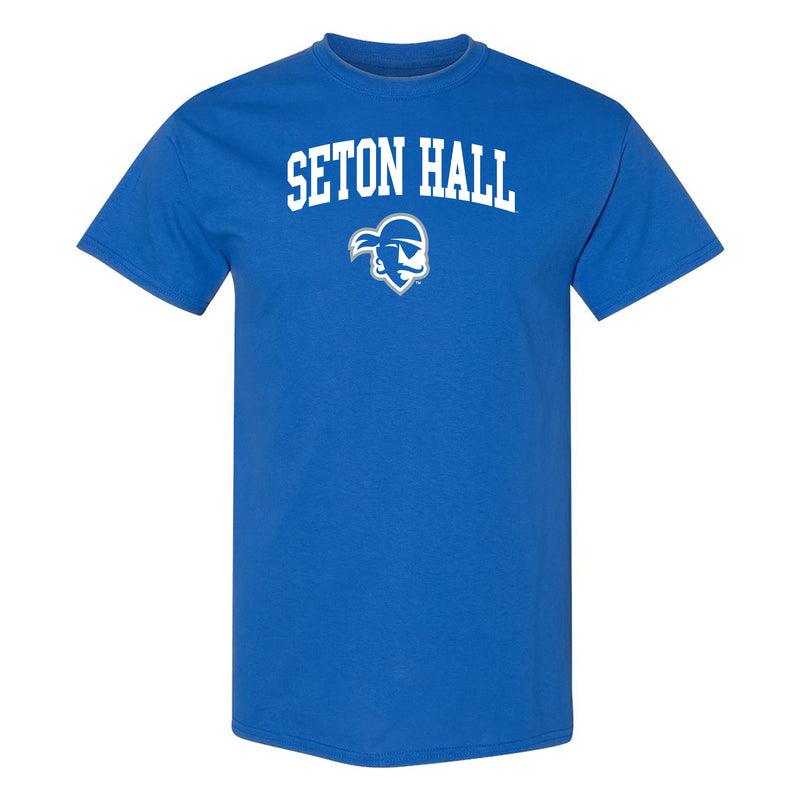 Seton Hall University Pirates Arch Logo Short Sleeve T Shirt - Royal