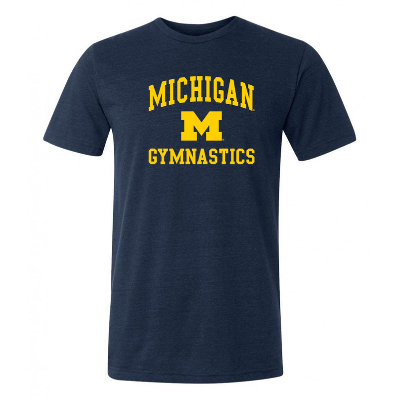 Michigan Arch Logo Gymnastics Triblend T-Shirt - Solid Navy