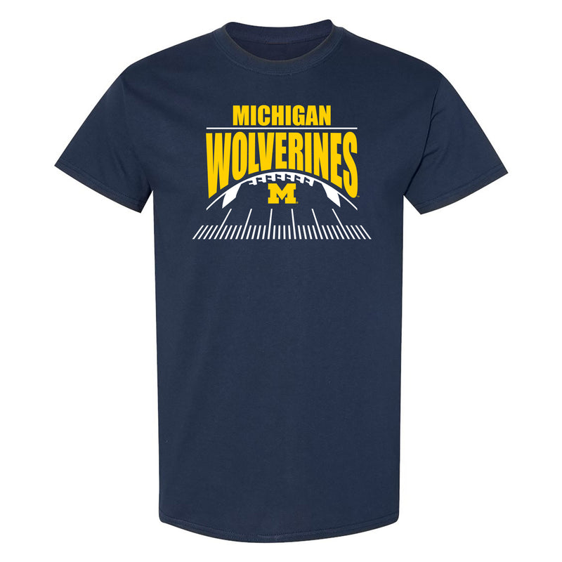Michigan Football Field Cotton T-Shirt - Navy