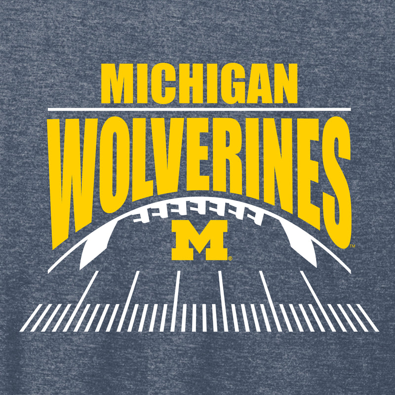 Michigan Football Field Youth Triblend Long Sleeve - Navy Frost