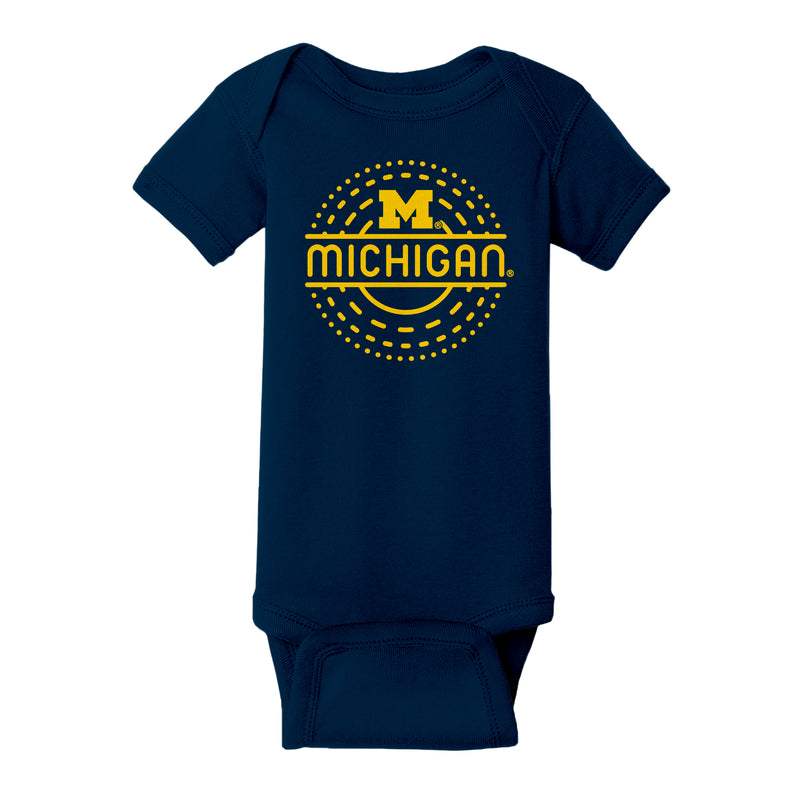 Michigan Sunny Circle Infant Creeper - Navy