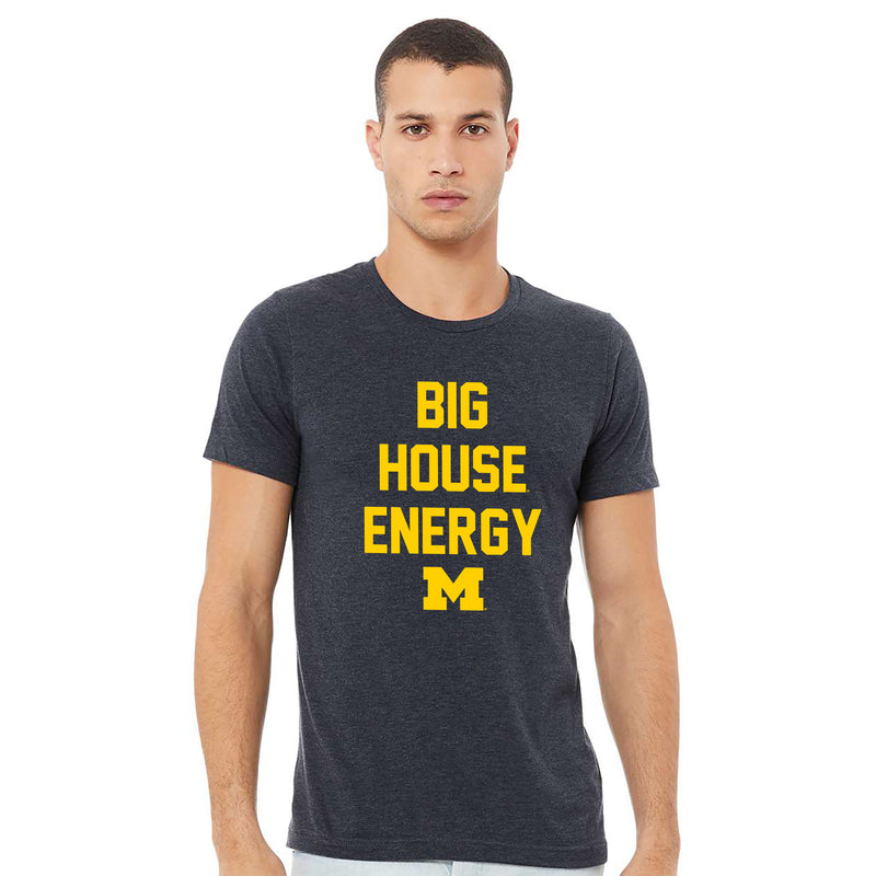 Michigan Big House Energy CVC Jersey T-Shirt - Heather Navy