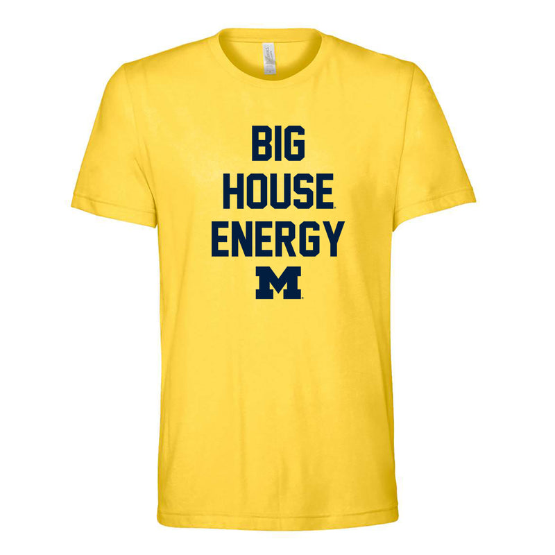 Michigan Big House Energy CVC Jersey T-Shirt - Heather Yellow