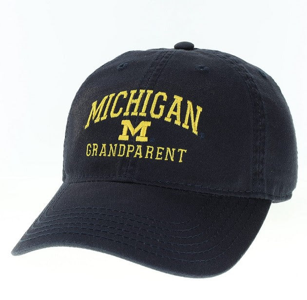 Michigan Wolverines Relaxed Twill Hat Arch Logo GRANDPARENT - Navy