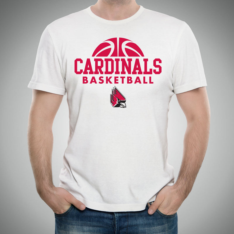 Ball State University Cardinals Basketball Hype Short Sleeve T Shirt - White
