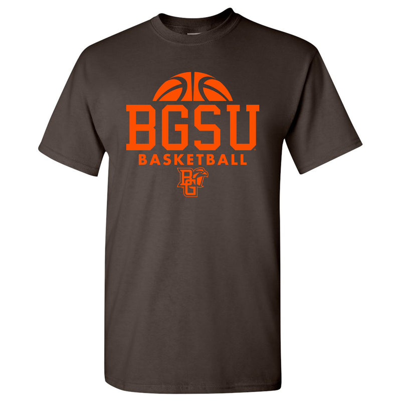Bowling Green State University Basketball Hype  Basic Cotton Short Sleeve T Shirt - Dark Chocolate