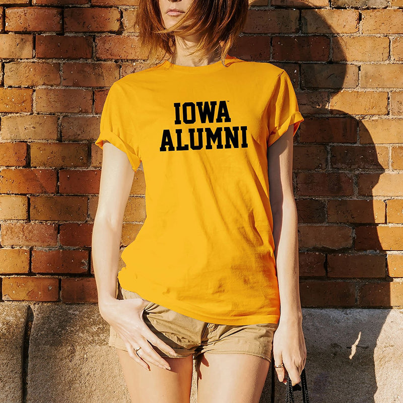 University of Iowa Hawkeyes Basic Block Alumni Short Sleeve T Shirt - Gold