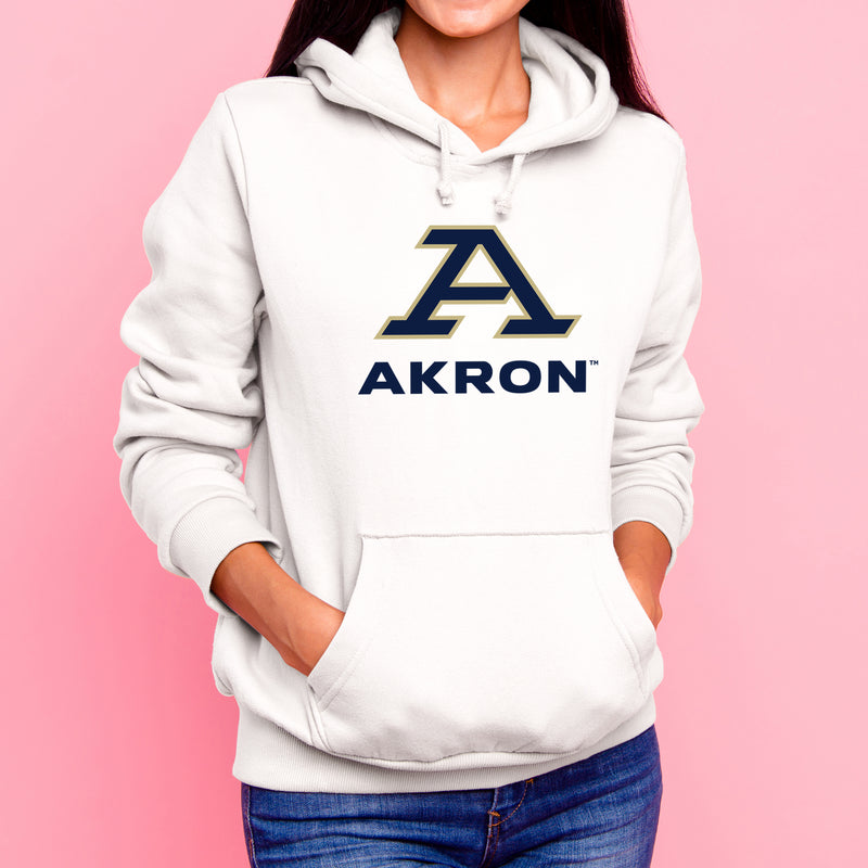 Akron Zips Primary Logo Hoodie - White