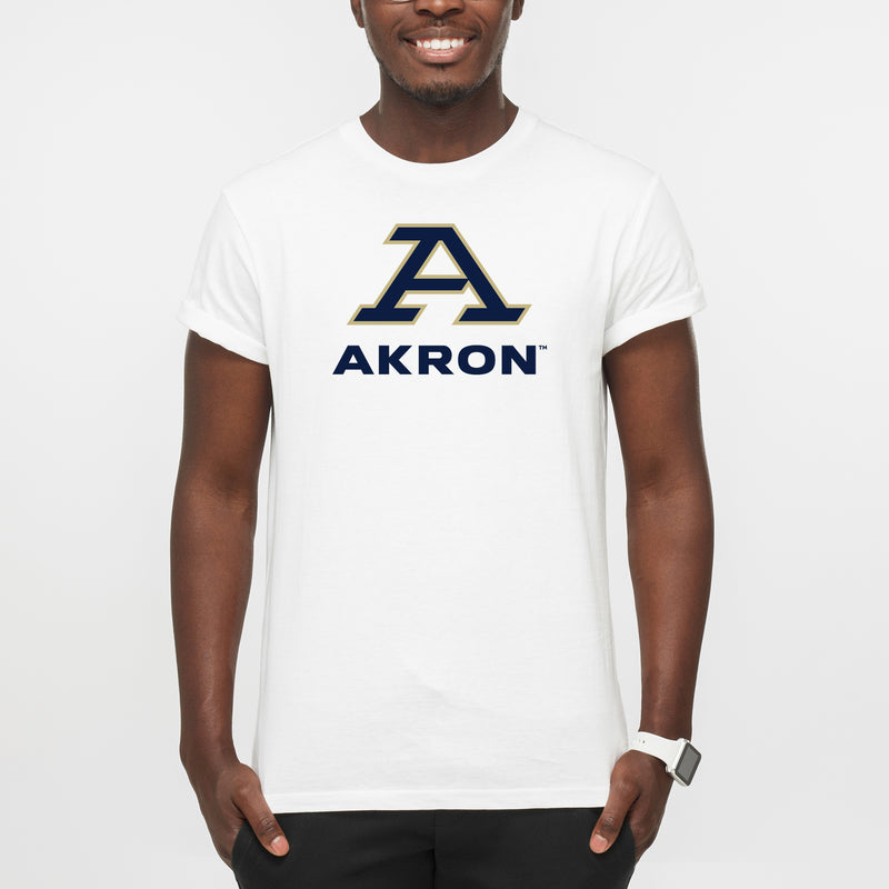 Akron Zips Primary Logo T Shirt - White