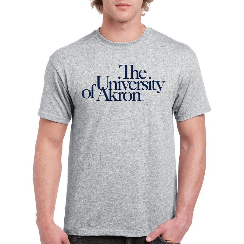 Akron Zips Institutional Logo T Shirt - Sport Grey