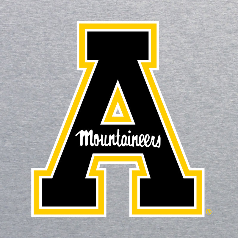 Appalachian State University Mountaineers Primary Logo Cotton Hoodie - Sport Grey