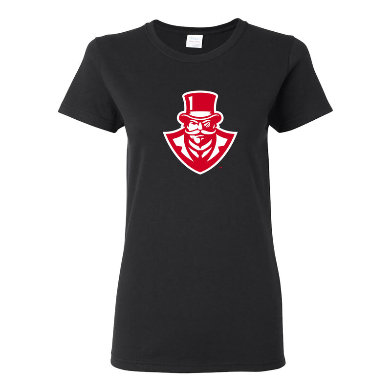 Austin Peay State University Governors Primary Logo Cotton Womens T-Shirt - Black