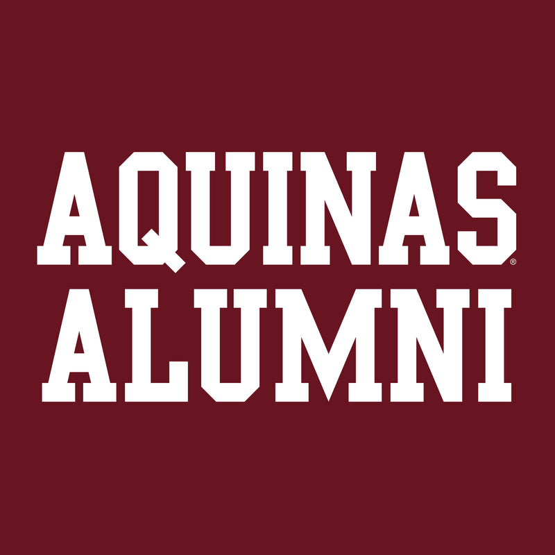 Aquinas College Saints Basic Block Alumni Cotton Short Sleeve T Shirt - Garnet