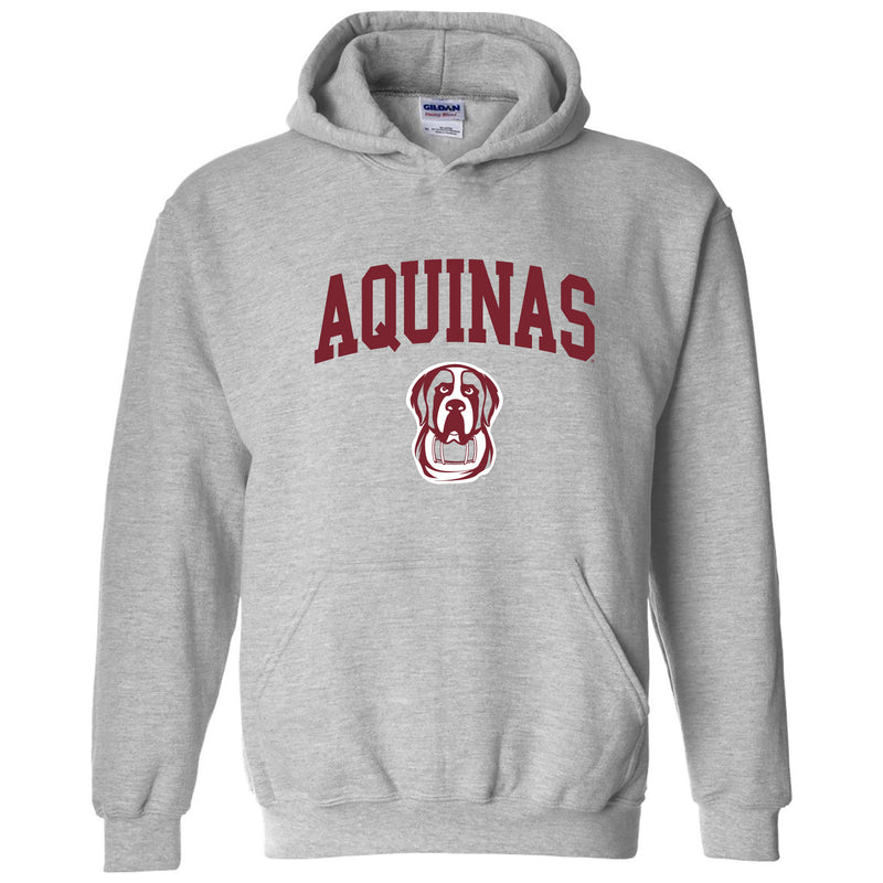 Aquinas College Saints Arch Logo Heavy Blend Hoodie - Sport Grey