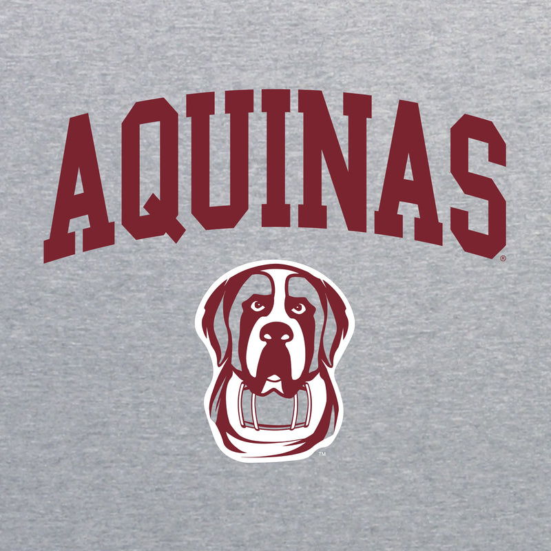 Aquinas College Saints Arch Logo Basic Cotton Short Sleeve T Shirt - Sport Grey