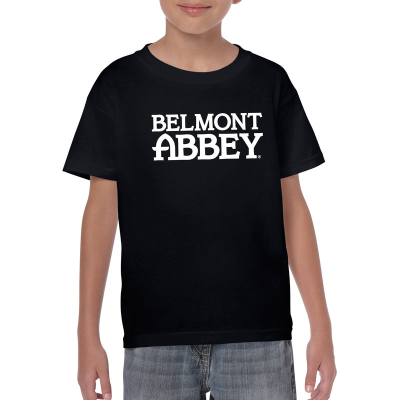 Belmont Abbey College Crusaders Basic Block Youth Short Sleeve T Shirt - Black