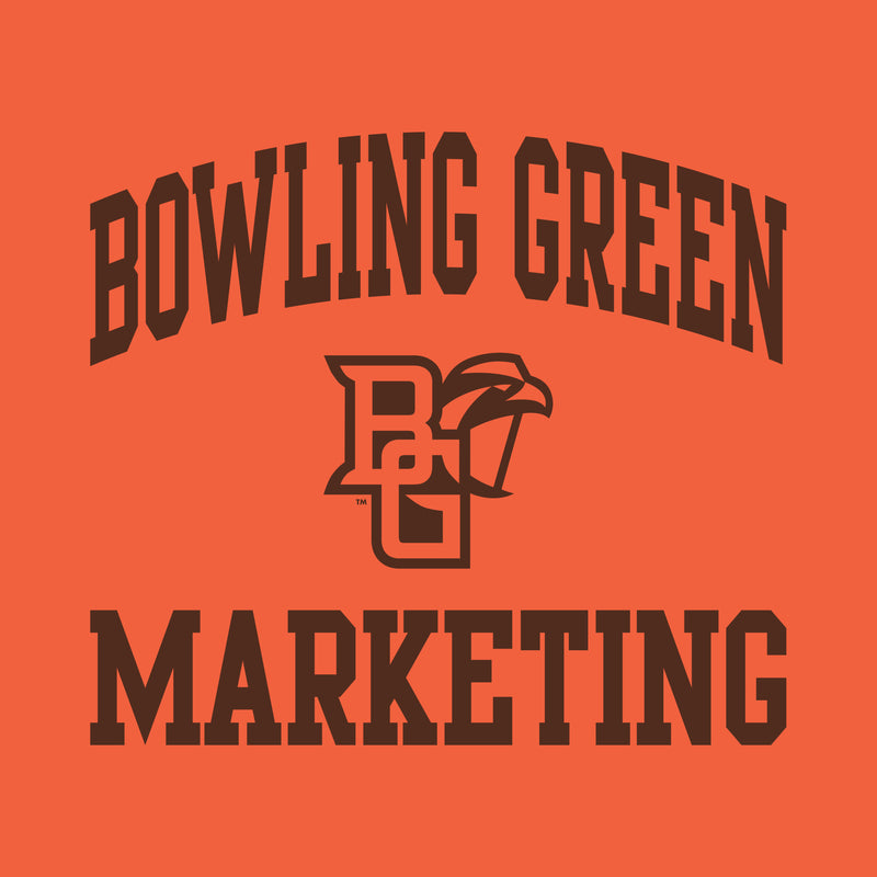 Bowling Green State University Falcons Arch Logo Marketing Basic Cotton Short Sleeve T Shirt - Orange