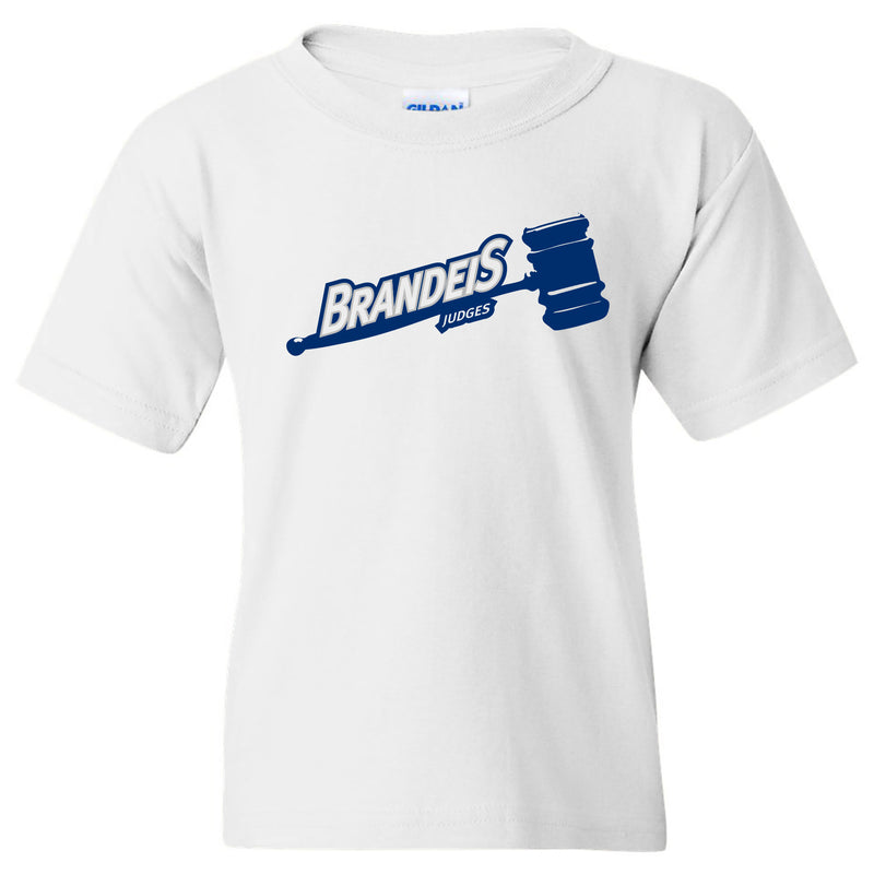 Brandeis Judges Primary Logo Youth T Shirt - White