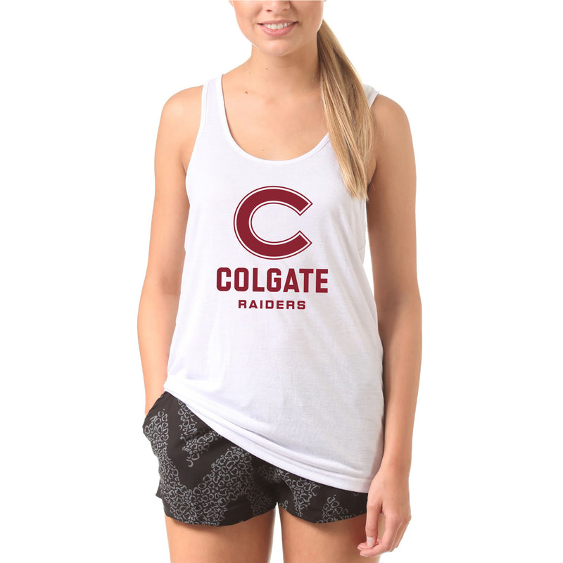 Colgate University Raiders Primary Logo Tank Top - White