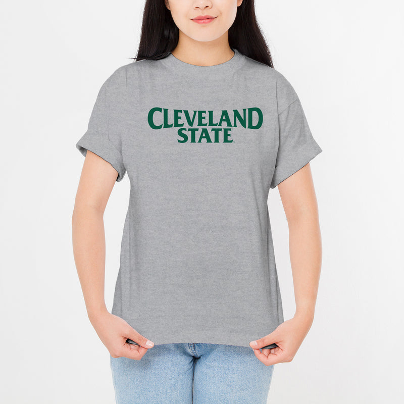 Cleveland State Vikings Basic Block T Shirt - Sport Grey