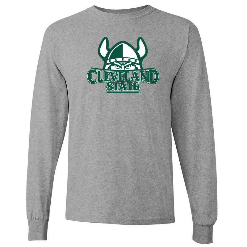 Cleveland State Vikings Primary Logo Long Sleeve T Shirt - Sport Grey