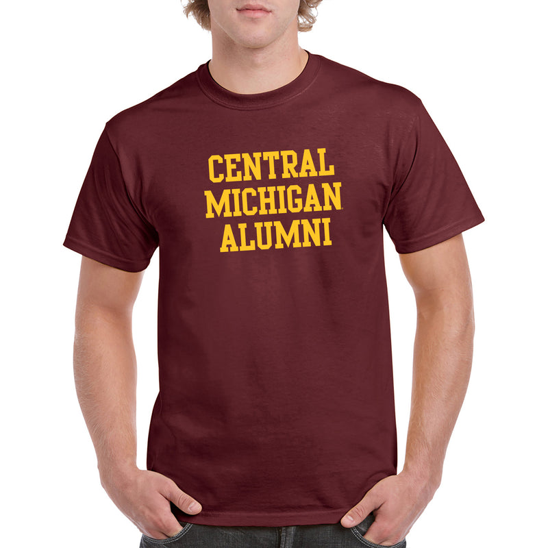 Central Michigan University Chippewas Basic Block Alumni Short Sleeve T Shirt - Maroon
