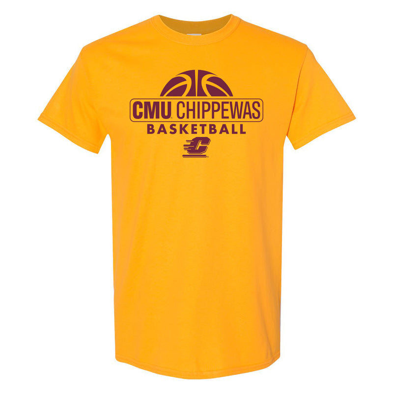 Central Michigan University Chippewas Basketball Hype Short Sleeve T Shirt - Gold