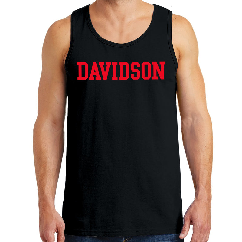 Davidson Wildcats Basic Block Tank Top - Black