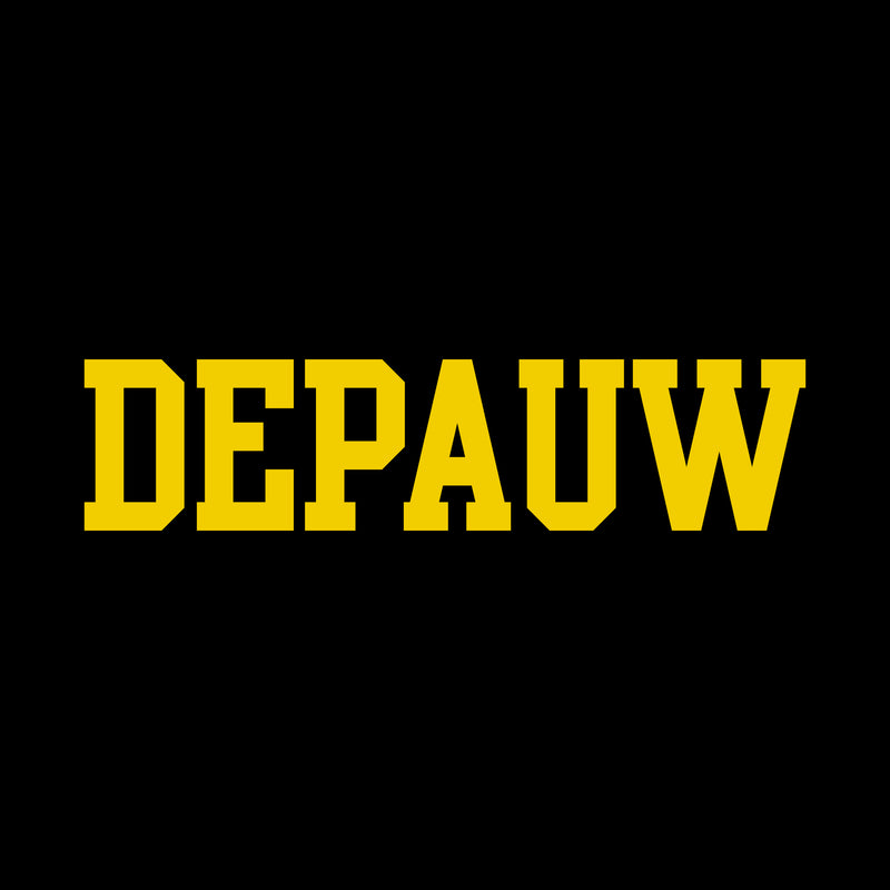 DePauw University Tigers Basic Block Long Sleeve T-Shirt - Black