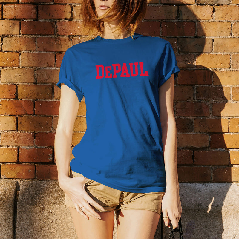 DePaul University Blue Demons Basic Block Short Sleeve T Shirt - Royal