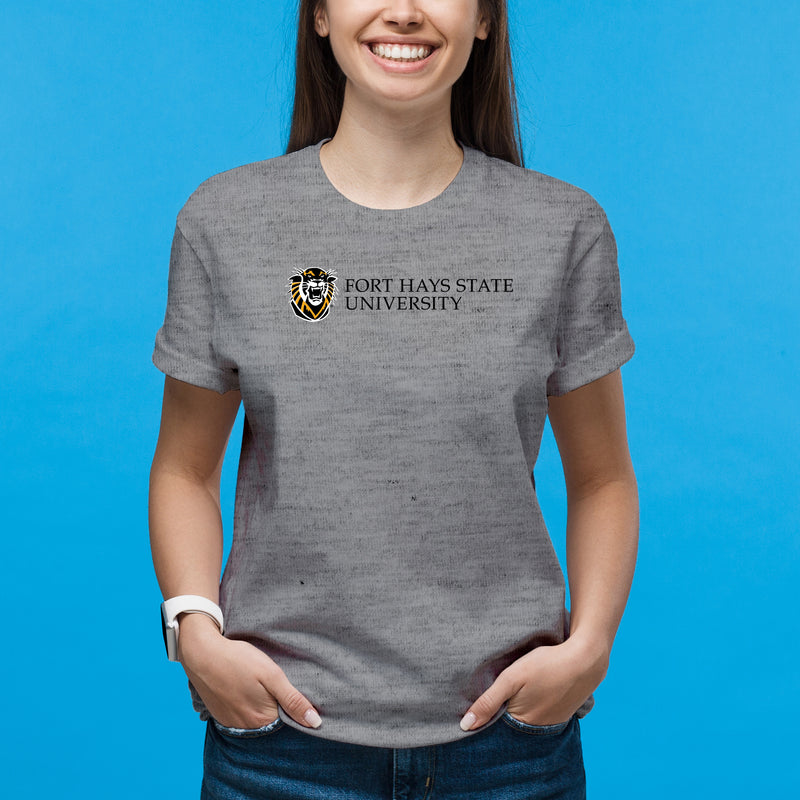 Fort Hays State Institutional Logo T-Shirt - Sport Grey