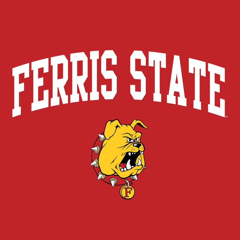 Ferris State University Bulldogs Arch Logo Womens T Shirt - Red