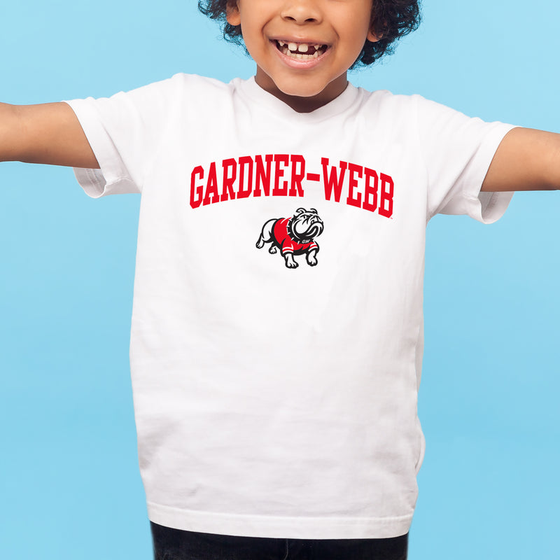 Gardner-Webb University Bulldogs Arch Logo Basic Cotton Short Sleeve Youth T Shirt - White