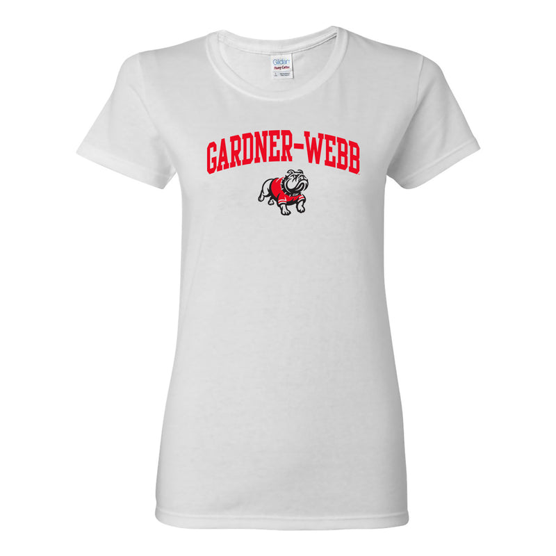 Gardner-Webb University Bulldogs Arch Logo Basic Cotton Short Sleeve Womens T Shirt - White
