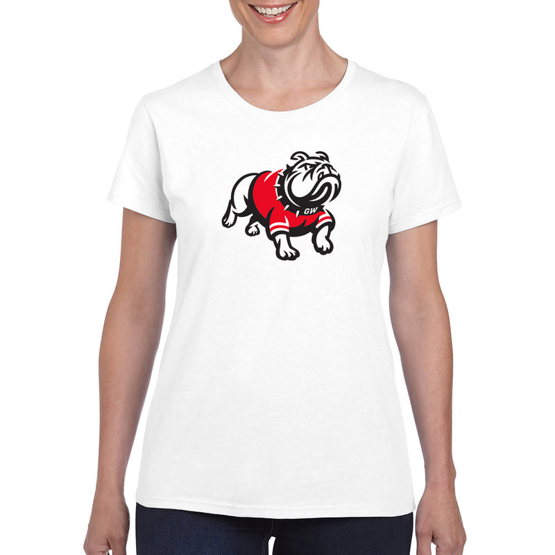 Gardner-Webb University Bulldogs Primary Logo Basic Cotton Short Sleeve Womens T Shirt - White