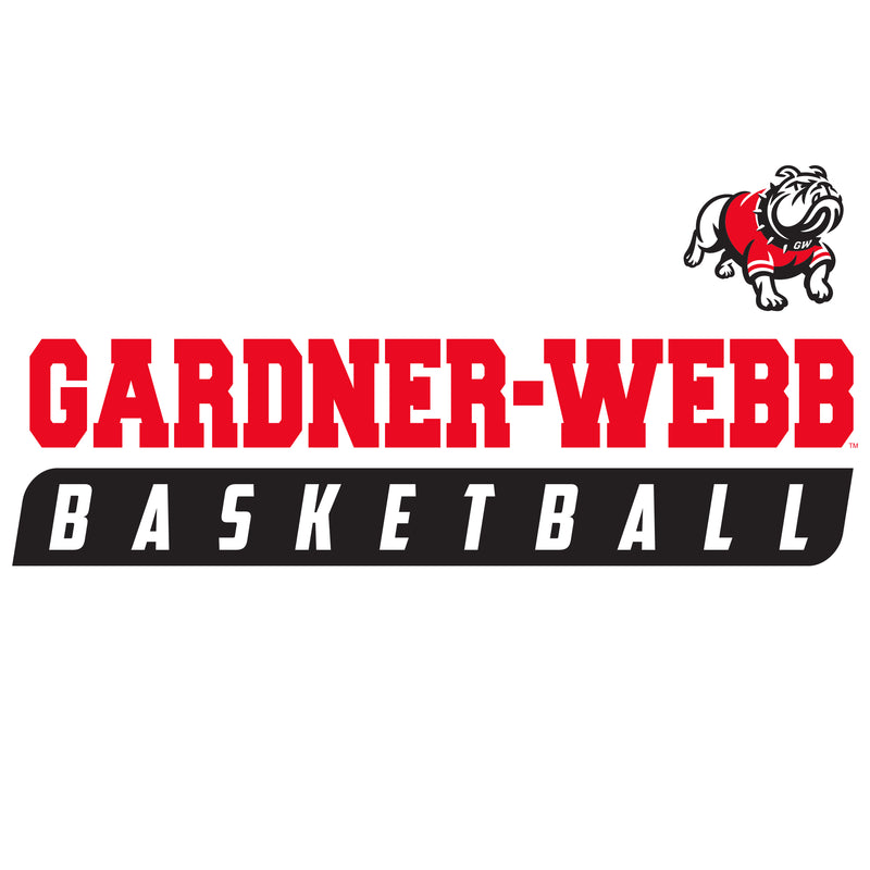 Gardner-Webb University Bulldogs Basketball Slant Basic Cotton Short Sleeve T Shirt - White