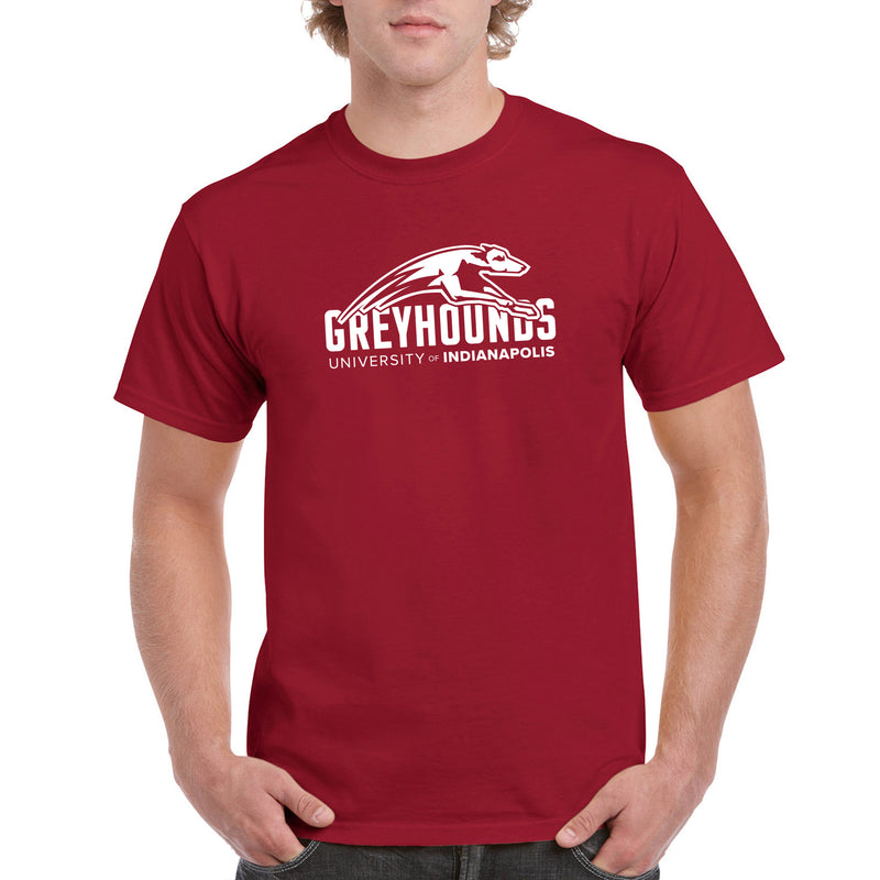 University of Indianapolis Greyhounds Primary Logo Cotton T-Shirt - Cardinal