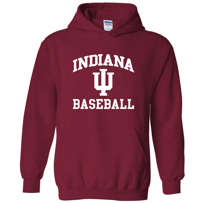 Indiana University Hoosiers Arch Logo Baseball Hoodie - Cardinal