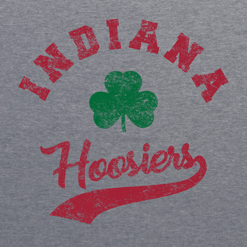 Indiana Hoosiers Retro Clover Script Triblend T Shirt - Premium Heather