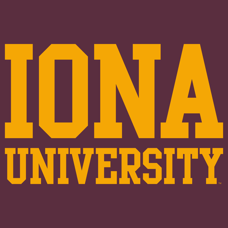 Iona University Gaels Basic Block Cotton Long Sleeve T Shirt - Maroon